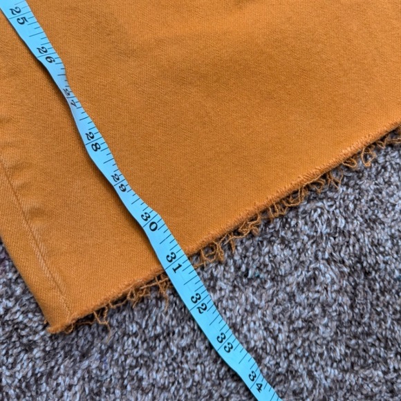 Judy Blue Marigold Yellow High Waist Tummy Control Flare Jeans Raw Hem 16W - Picture 8 of 12